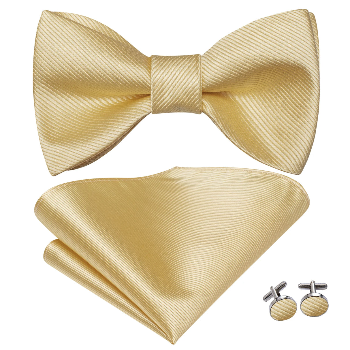 Dropshipping Jacquard Silk Mens Self Bow Tie Hanky Cufflinks Set Male Butterfly Knot Bowtie Wholesale for Male Wedding Business