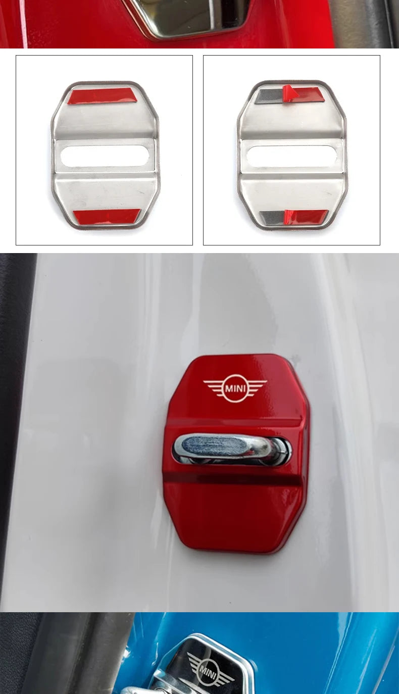 For MINI ONE Cooper S JCW F54 F55 F56 F57 F60 R60 R61 Car Door Lock Cover Protective Decoration Sticker Modification Accessories