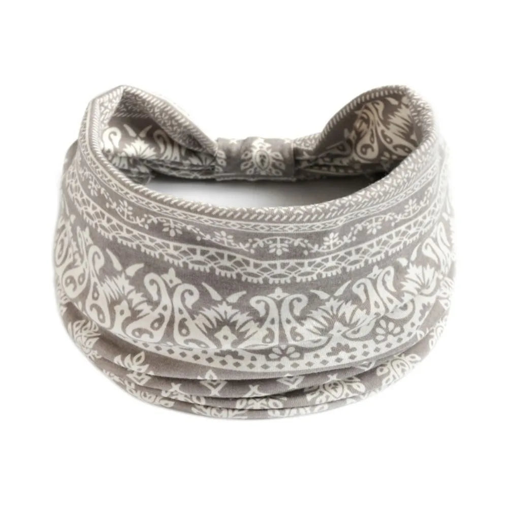 Fashion Boho Ethnic Style Headbands Vintage Knot Elastic Turban Headwrap For Women Girls Hair Band Soft Bandana Hair Accessories