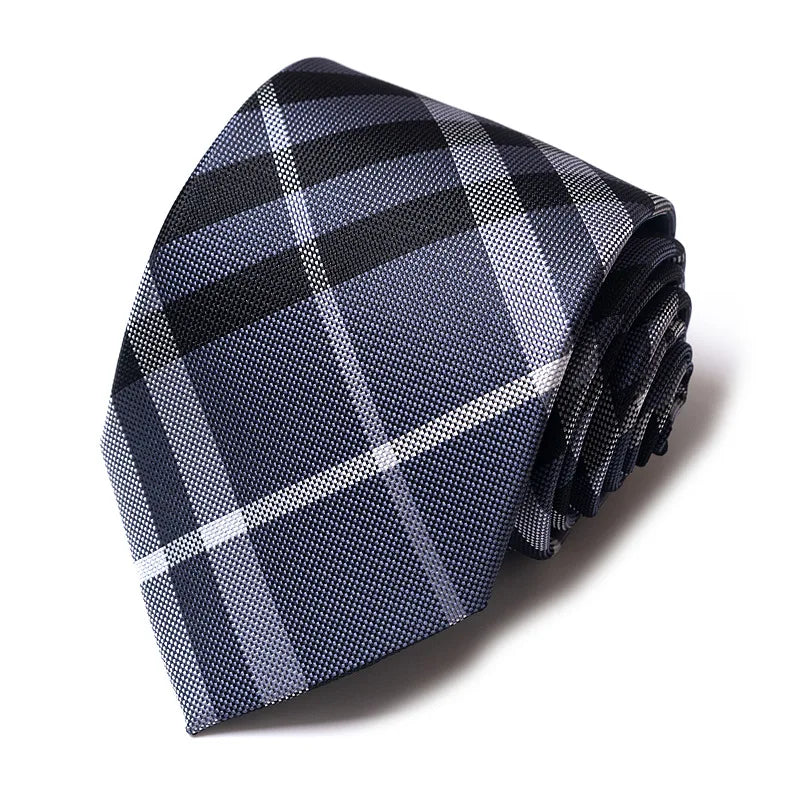 Cravates de mariage de haute qualité pour hommes, style tendance, imprimé à rayures bleues, accessoires de vêtements de bureau quotidiens, cadeau pour homme