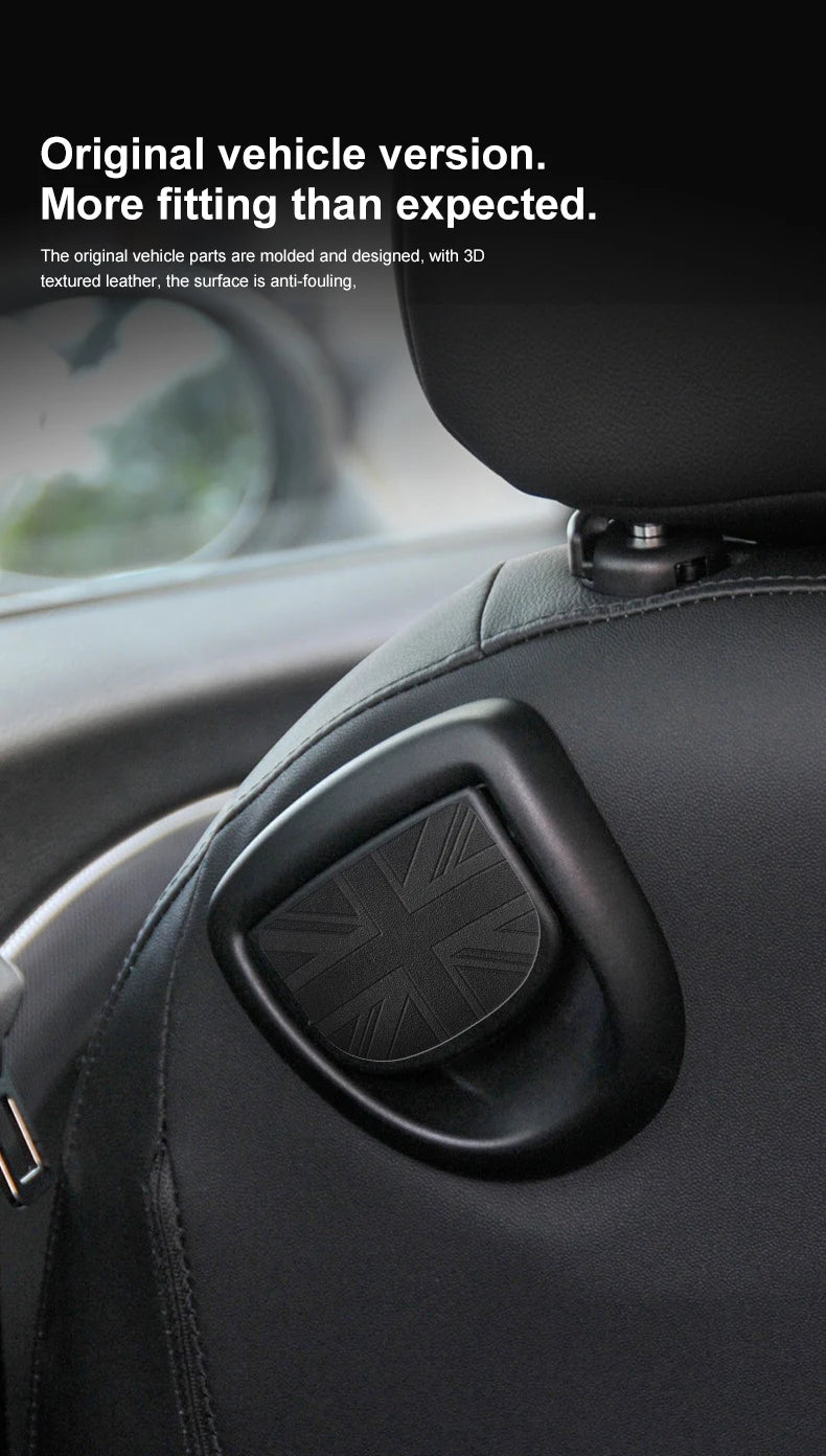 Leather Car Rear Seat Back Handle Decal Cover Protective Sticker For Mini Cooper R56 R55 F56 F57 Interior Decorative Accessories