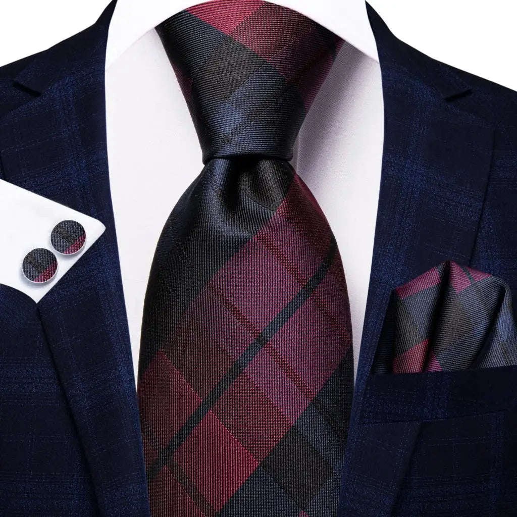 Cravate de mariage en soie à carreaux gris Hi-Tie pour homme, accessoire tendance, idéal pour les affaires et les fêtes, livraison directe