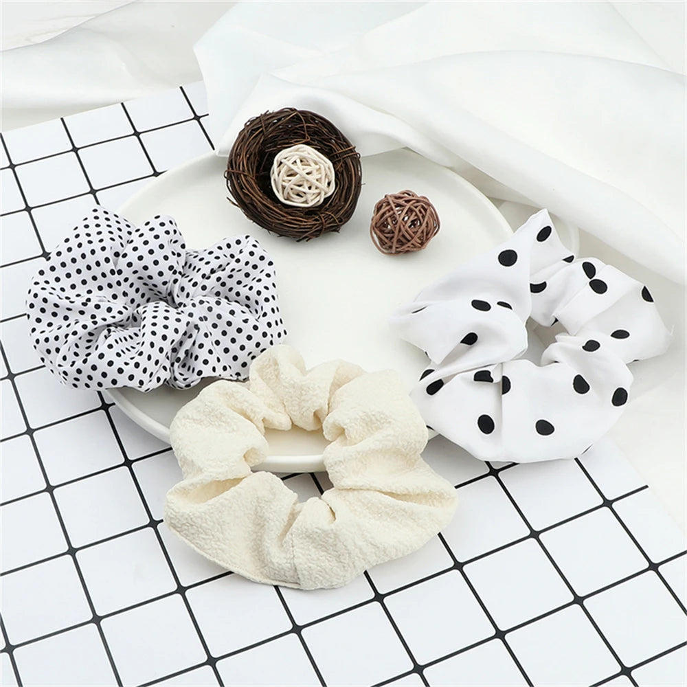 3/5PCS Black White Elastic Hair Bands for Girls Simple Basic Headband Women Rubber Band Hair Accessories Holder Scrunchies Gifts