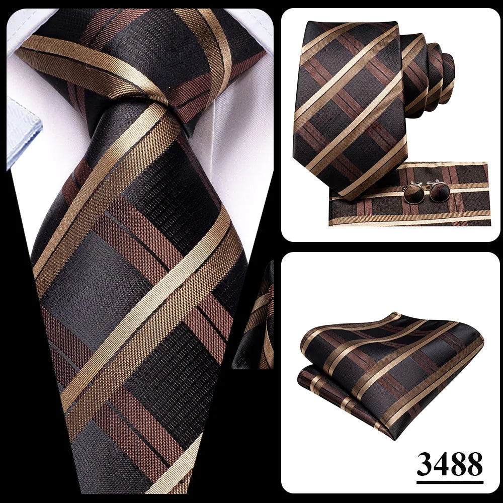 Cravate de mariage en soie à carreaux gris Hi-Tie pour homme, accessoire tendance, idéal pour les affaires et les fêtes, livraison directe