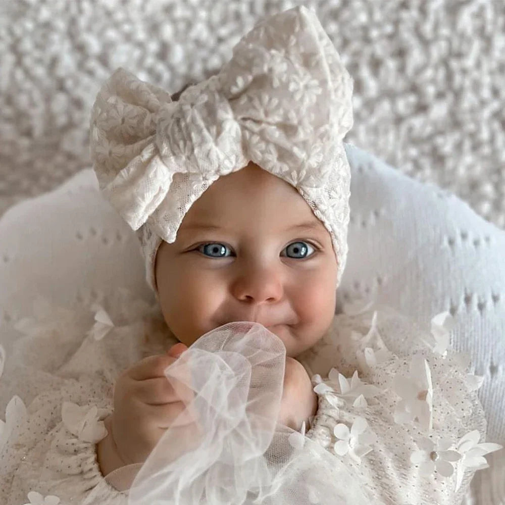 Headbands for Girl Soft Elastic Lace Bow Baby Girl Hair Band Children Turban Kids Headwear Toddler Hair Accessories for Newborn