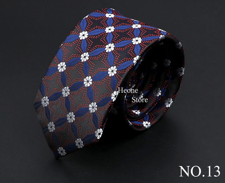 26 Styles Men's Jacquard Novelty Ties Skinny Floral Paisley Striped  Necktie Business Narrow Suit Shirt Daily Wear Accessories