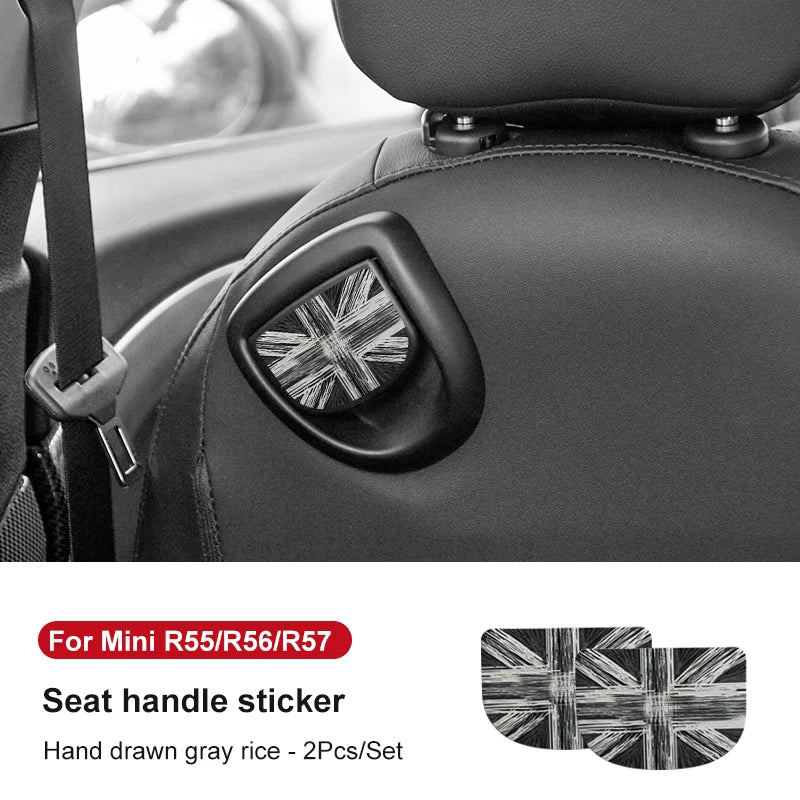 Leather Car Rear Seat Back Handle Decal Cover Protective Sticker For Mini Cooper R56 R55 F56 F57 Interior Decorative Accessories