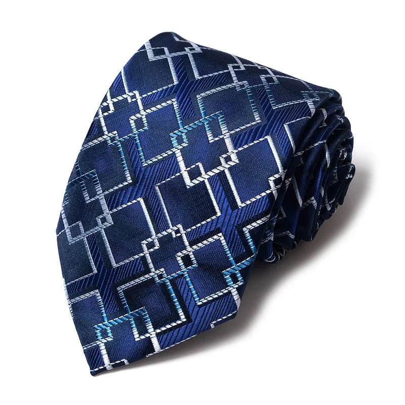 Cravates de mariage de haute qualité pour hommes, style tendance, imprimé à rayures bleues, accessoires de vêtements de bureau quotidiens, cadeau pour homme