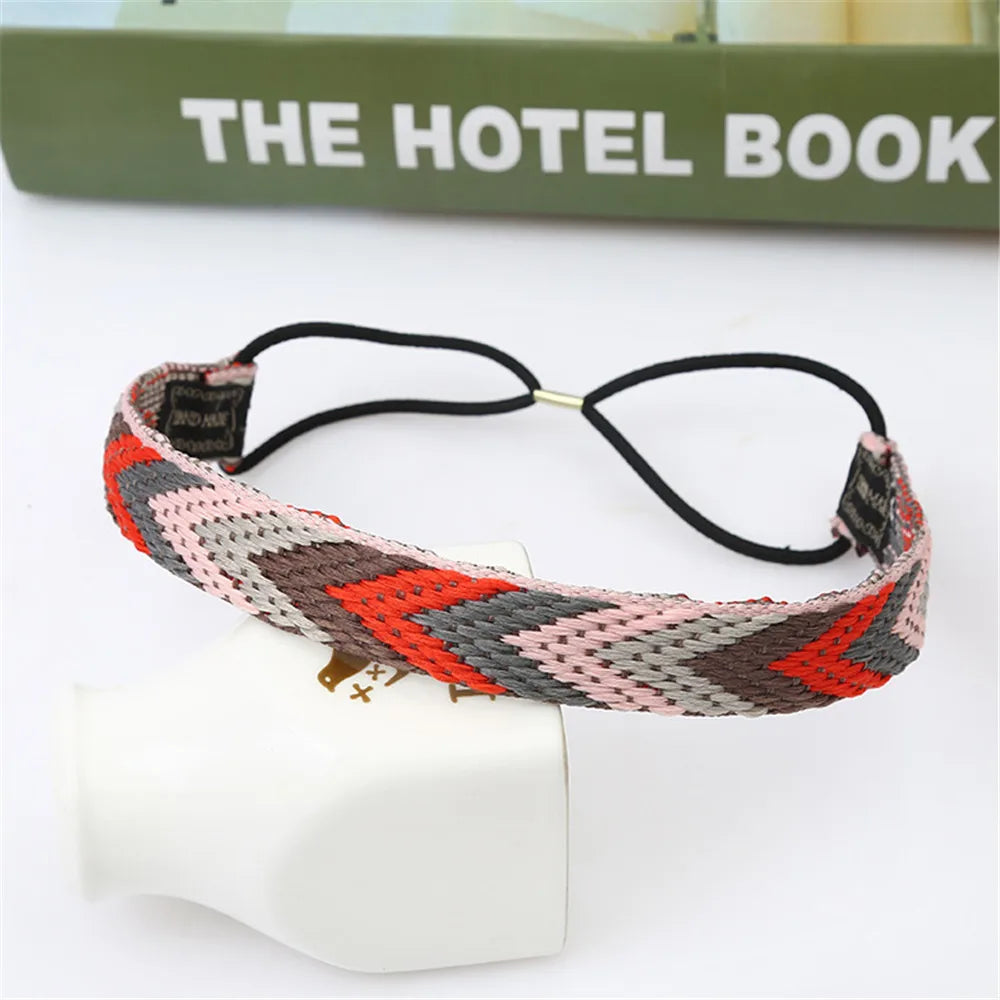 Men's Bohemian Elastic Hair Band Colorful Sport Headband Handmade Woven Hair Ties Hair Accessories for Women Men