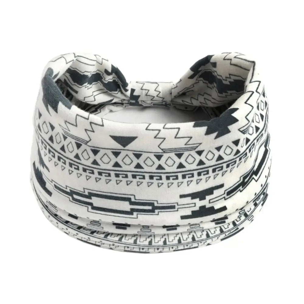 Fashion Boho Ethnic Style Headbands Vintage Knot Elastic Turban Headwrap For Women Girls Hair Band Soft Bandana Hair Accessories