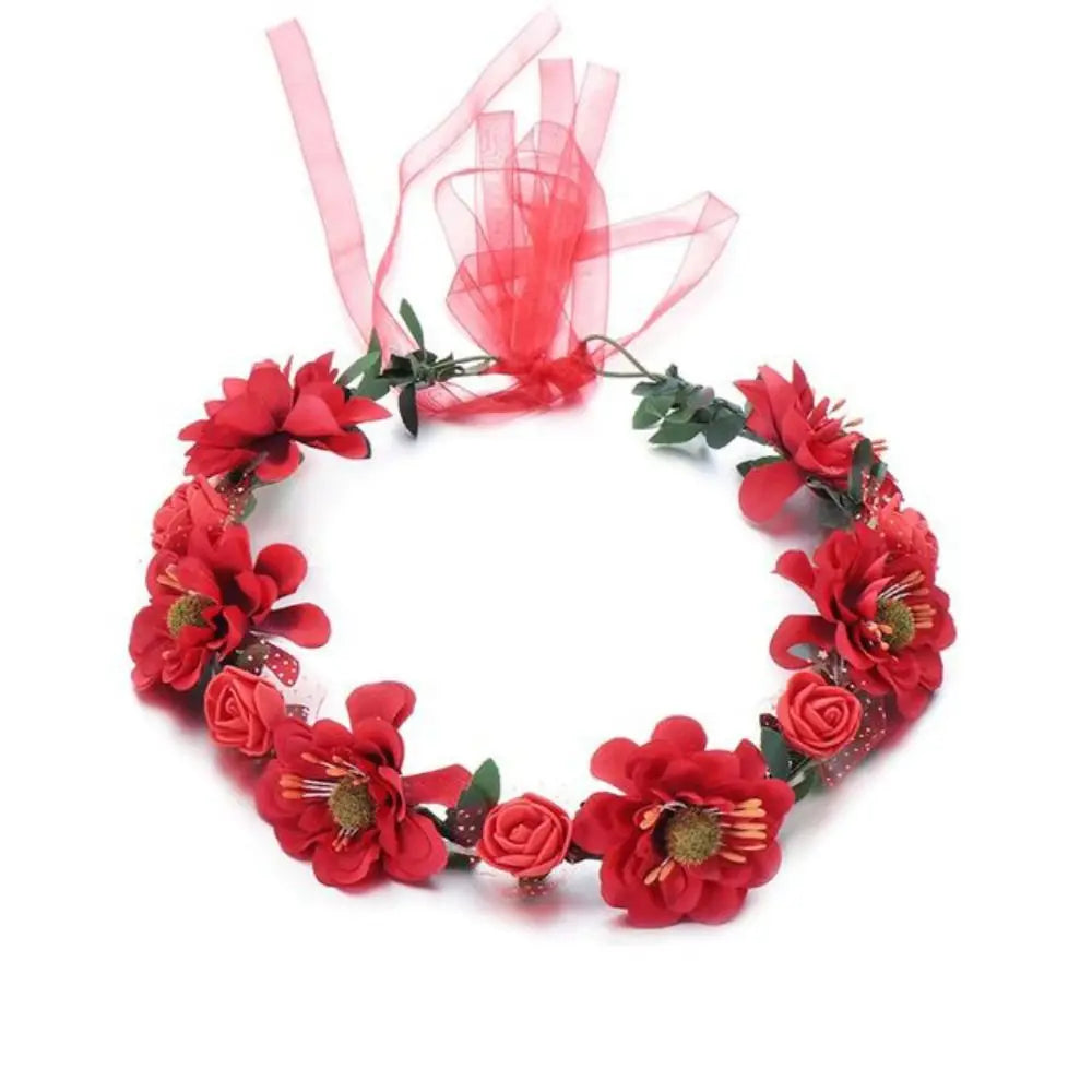 Headband Fashion Headdress New Hair Hoop Bride Wedding Floral Tiara Headband Women Headwear Flower Crowns Headband Rose Flower