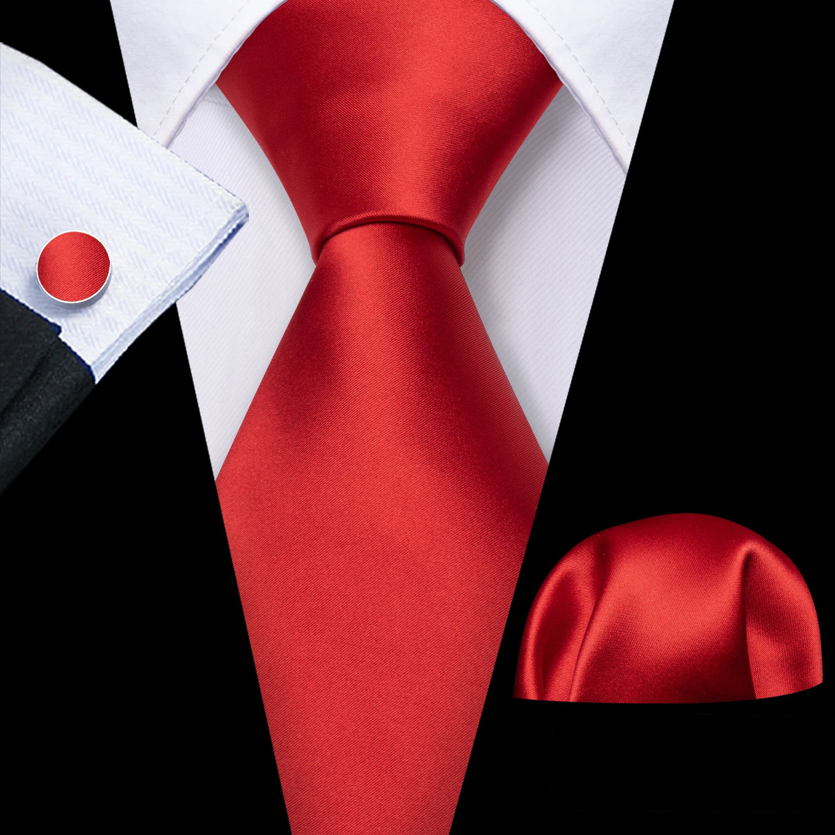 Corbata de boda de seda roja con rayas de tejido jacquard para hombre, juego de corbata, pañuelo y gemelos, Barry.Wang, diseñador de moda FA-5028