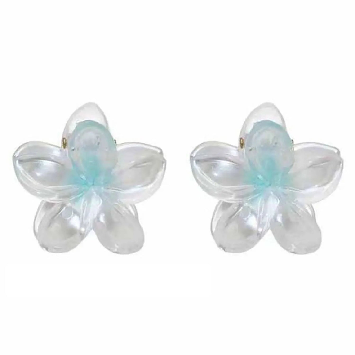 Gradient Frangipani Hair Clip 1PC Plumeria Hairpin Ins Style Ponytail Holder Barrette Sweet Shark Claws Party Hair Accessories