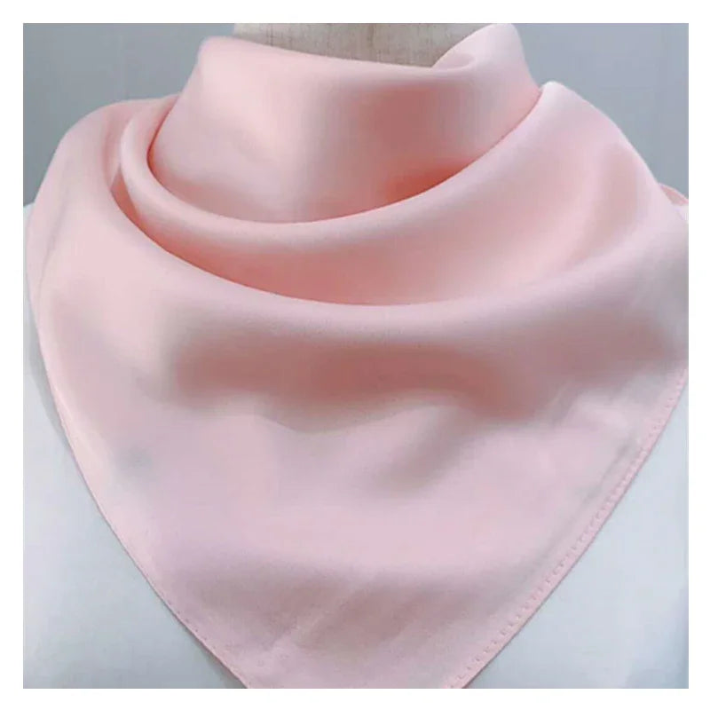 Foulard bandana en satin de soie pour femme, 70 x 70 cm, joli foulard pour le cou, vert, noir et blanc