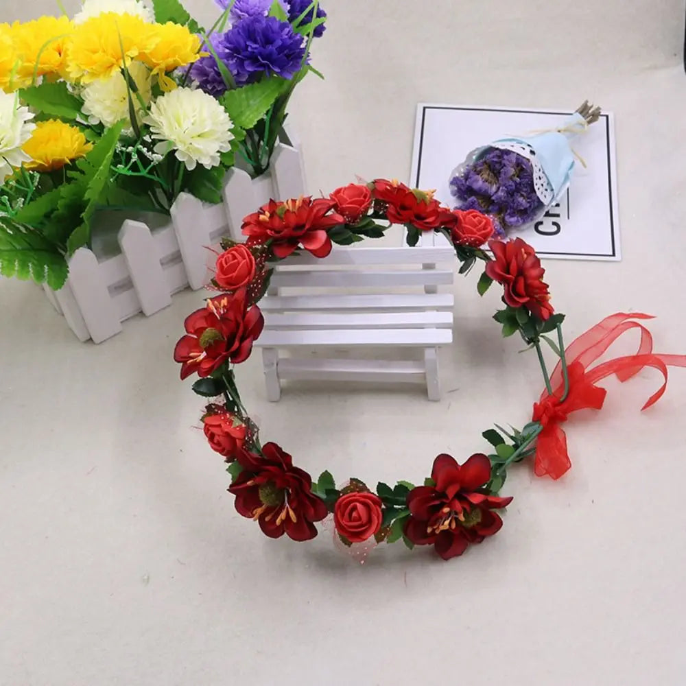 Headband Fashion Headdress New Hair Hoop Bride Wedding Floral Tiara Headband Women Headwear Flower Crowns Headband Rose Flower