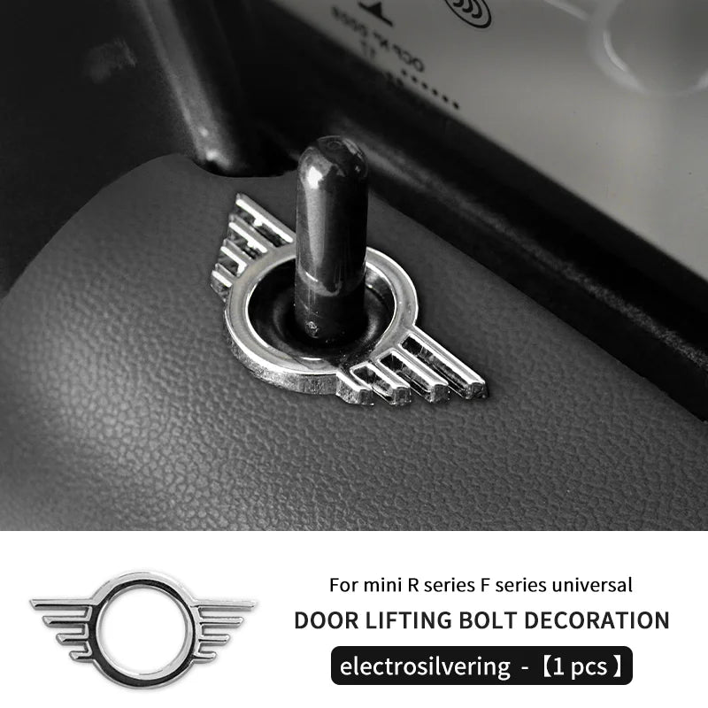 For Mini Cooper S JCW F54 F55 F56 F60 R55 R56 R60 Countryman Metal Car Door Lock Pin Wing Emblem Badge Decal