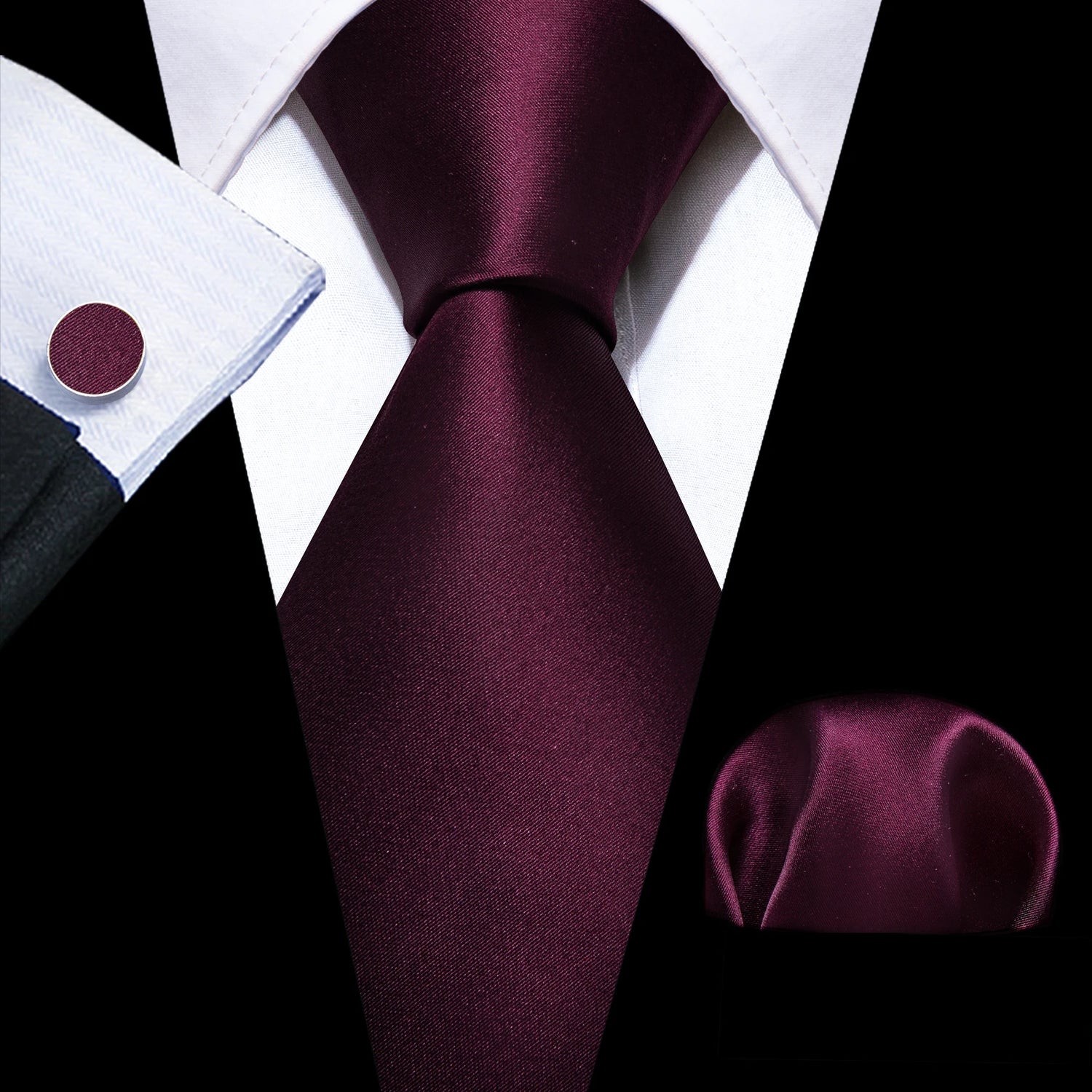 Corbata de boda de seda roja con rayas de tejido jacquard para hombre, juego de corbata, pañuelo y gemelos, Barry.Wang, diseñador de moda FA-5028