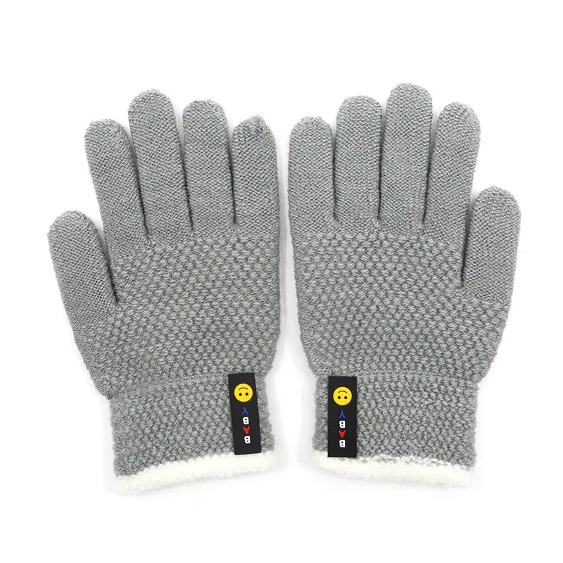 Guantes de punto gruesos para niños de 6 a 10 años, nuevos y a la moda, cálidos guantes de invierno, mitones elásticos para niños y niñas, accesorios para bebés.