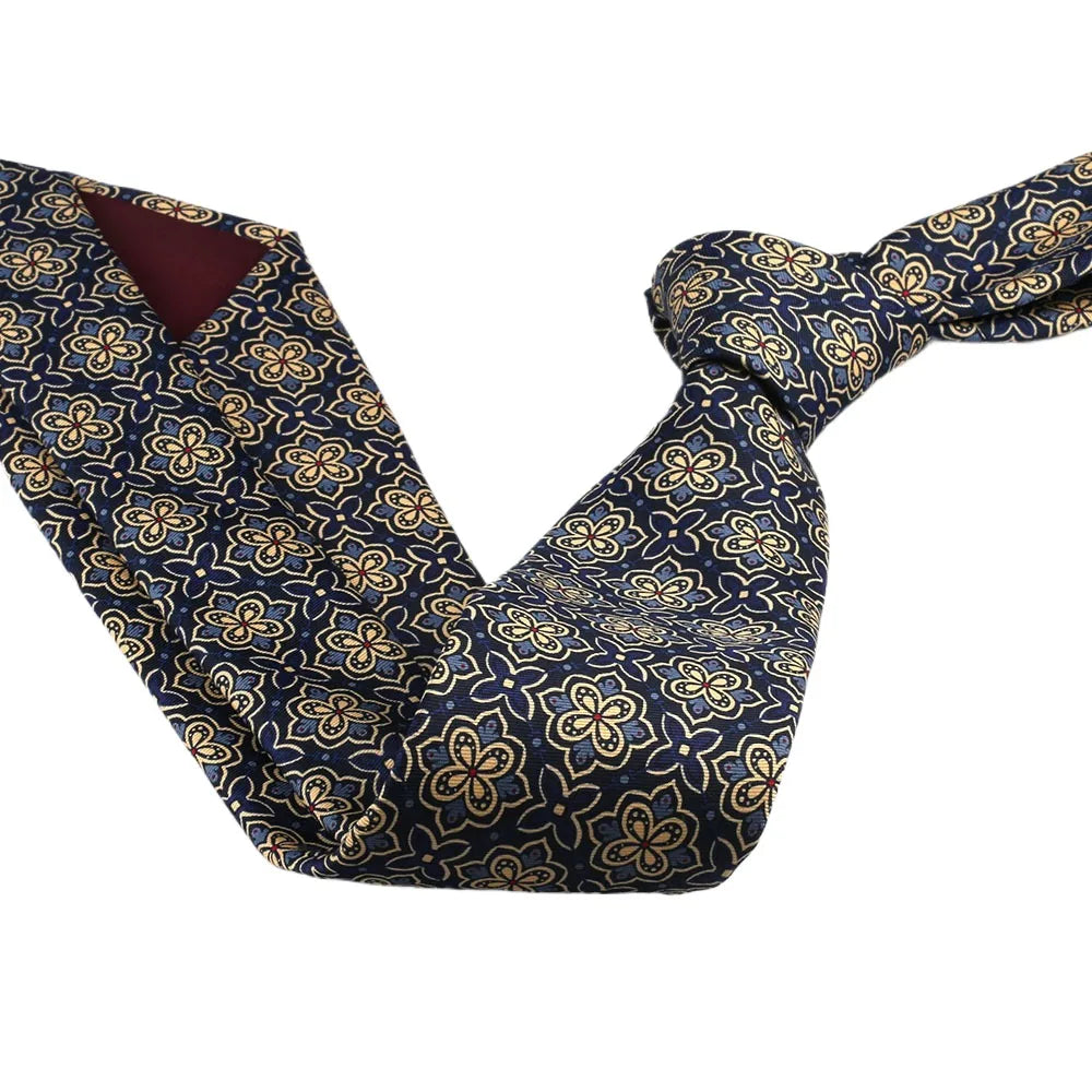 Corbata de estilo coreano de 8 cm para hombre, estilo retro, para negocios, universidad, con estampado floral de seda sintética para novio.