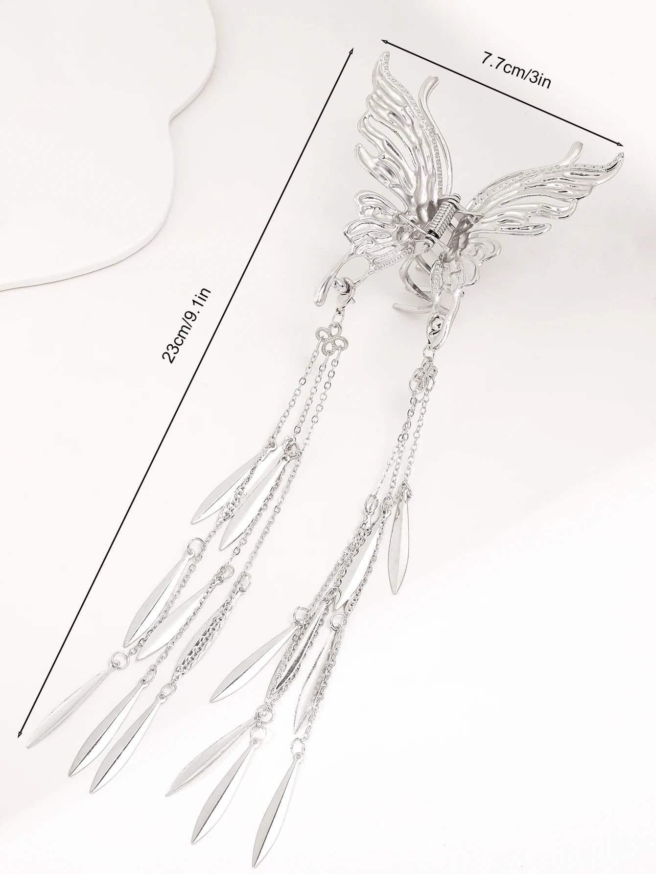 Clearance_1 Pcs Butterfly Clips Hair Silver Hair Barrettes Fluttering Tassel Hair Accessories,Non Slip Cute Hair Claw Clip for W