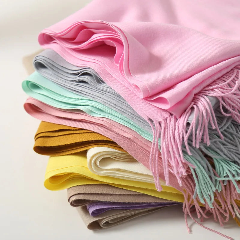 2022 Winter Schals Für Frauen Schals Warme Wraps Dame Pashmina Reine Decke Kaschmir Schal Neck Stirnband Hijabs Stolen Foulard