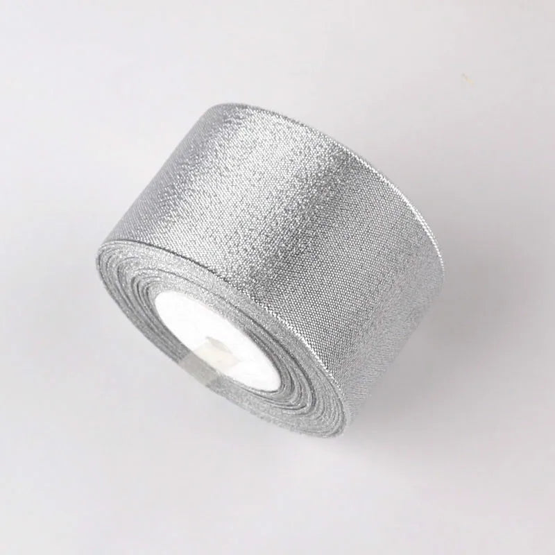 22 Meter Rolle Gold Silber Glitter Satinband Handwerk Hochzeit Dekorative DIY Organza Zwiebeln Bänder Bogen Weihnachtsgeschenk liefert