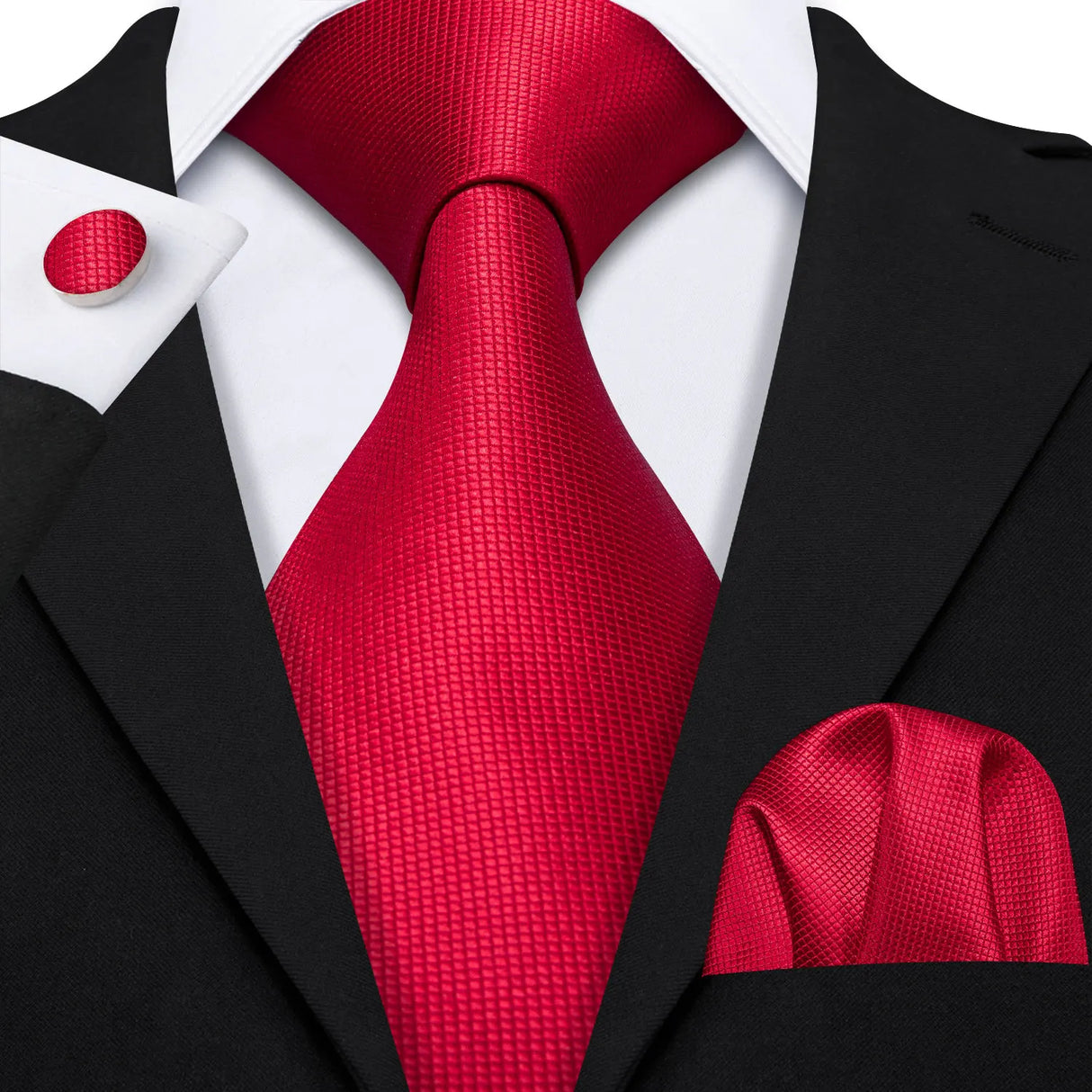 Corbata de boda de seda roja con rayas de tejido jacquard para hombre, juego de corbata, pañuelo y gemelos, Barry.Wang, diseñador de moda FA-5028