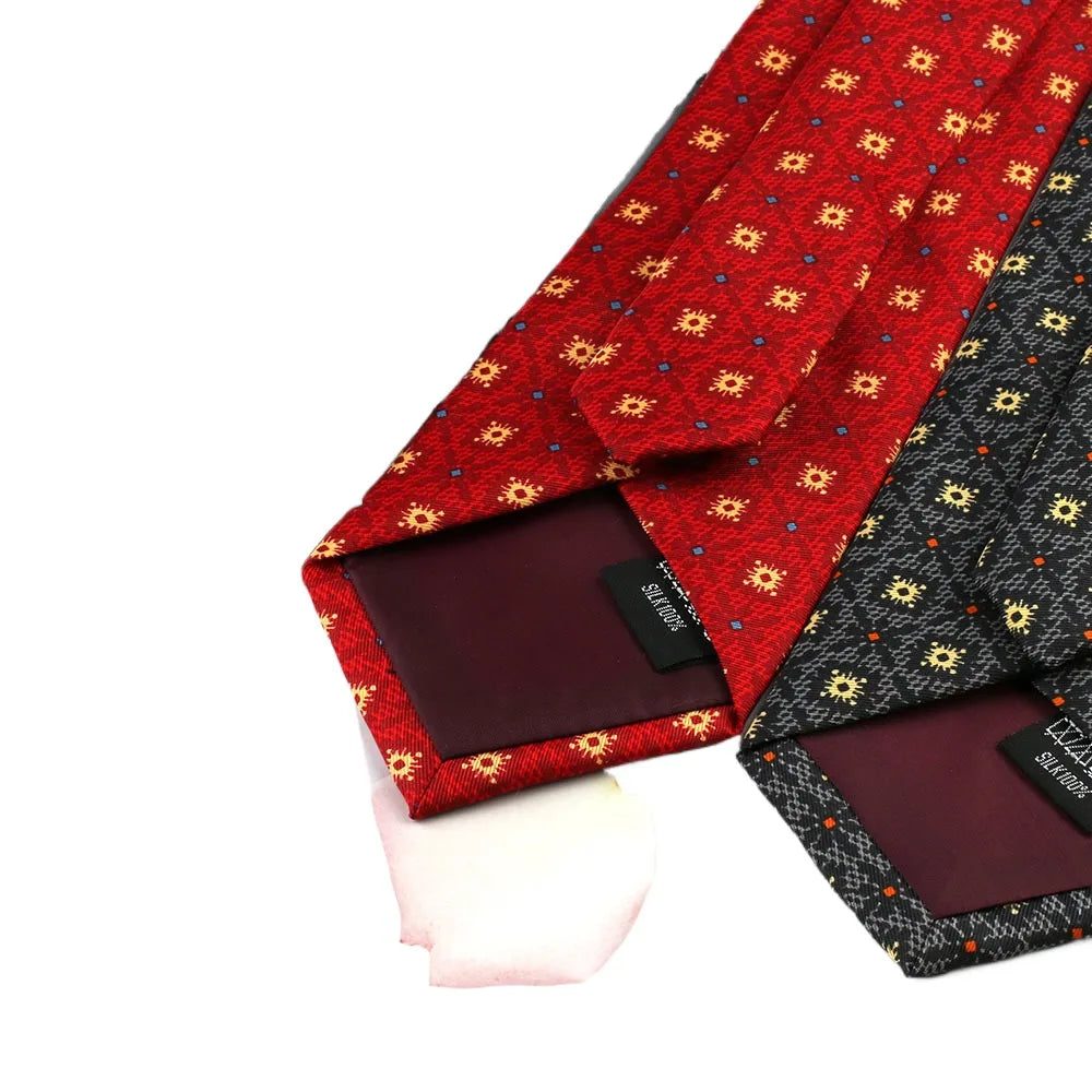 Corbata de estilo coreano de 8 cm para hombre, estilo retro, para negocios, universidad, con estampado floral de seda sintética para novio.