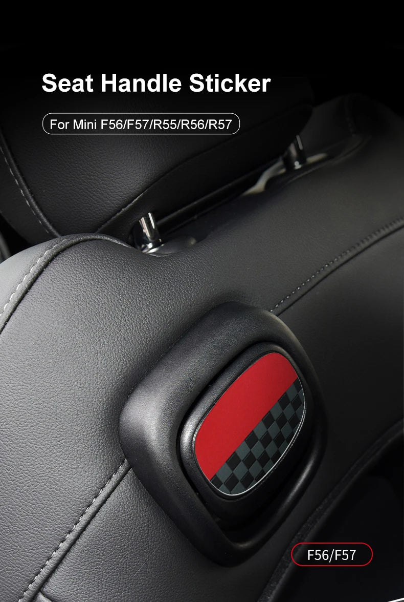 Leather Car Rear Seat Back Handle Decal Cover Protective Sticker For Mini Cooper R56 R55 F56 F57 Interior Decorative Accessories