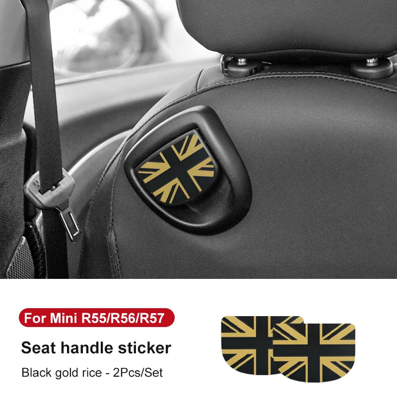 Leather Car Rear Seat Back Handle Decal Cover Protective Sticker For Mini Cooper R56 R55 F56 F57 Interior Decorative Accessories
