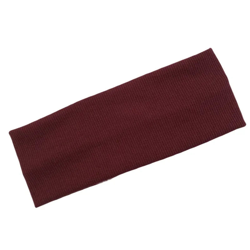 New Solid Knitted Headband for Women Girls Autumn Winter Sport Yoga Sweat Uptake Headwear Elastic Hairbands Hair Accessories