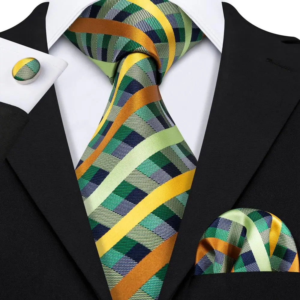 Cravate de mariage en soie à carreaux gris Hi-Tie pour homme, accessoire tendance, idéal pour les affaires et les fêtes, livraison directe