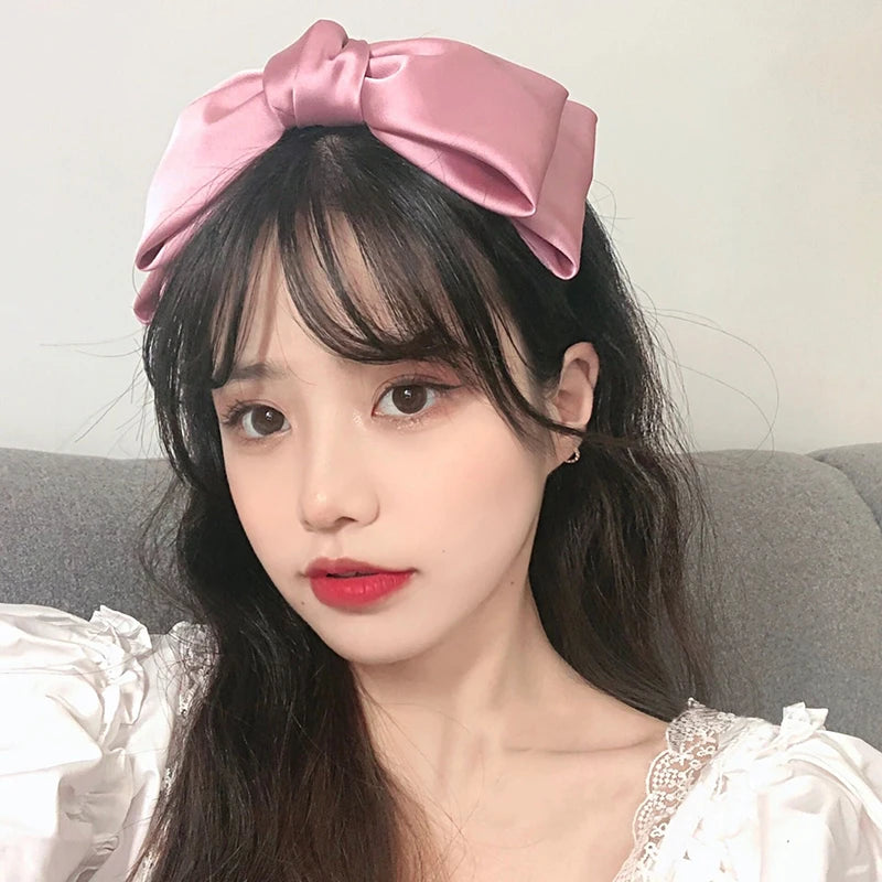 New Big Bow Bezel Headwear Women Headband Girls Vintage Bowknot Hair Bands Wide Hairband Hoop For Hair Accessories