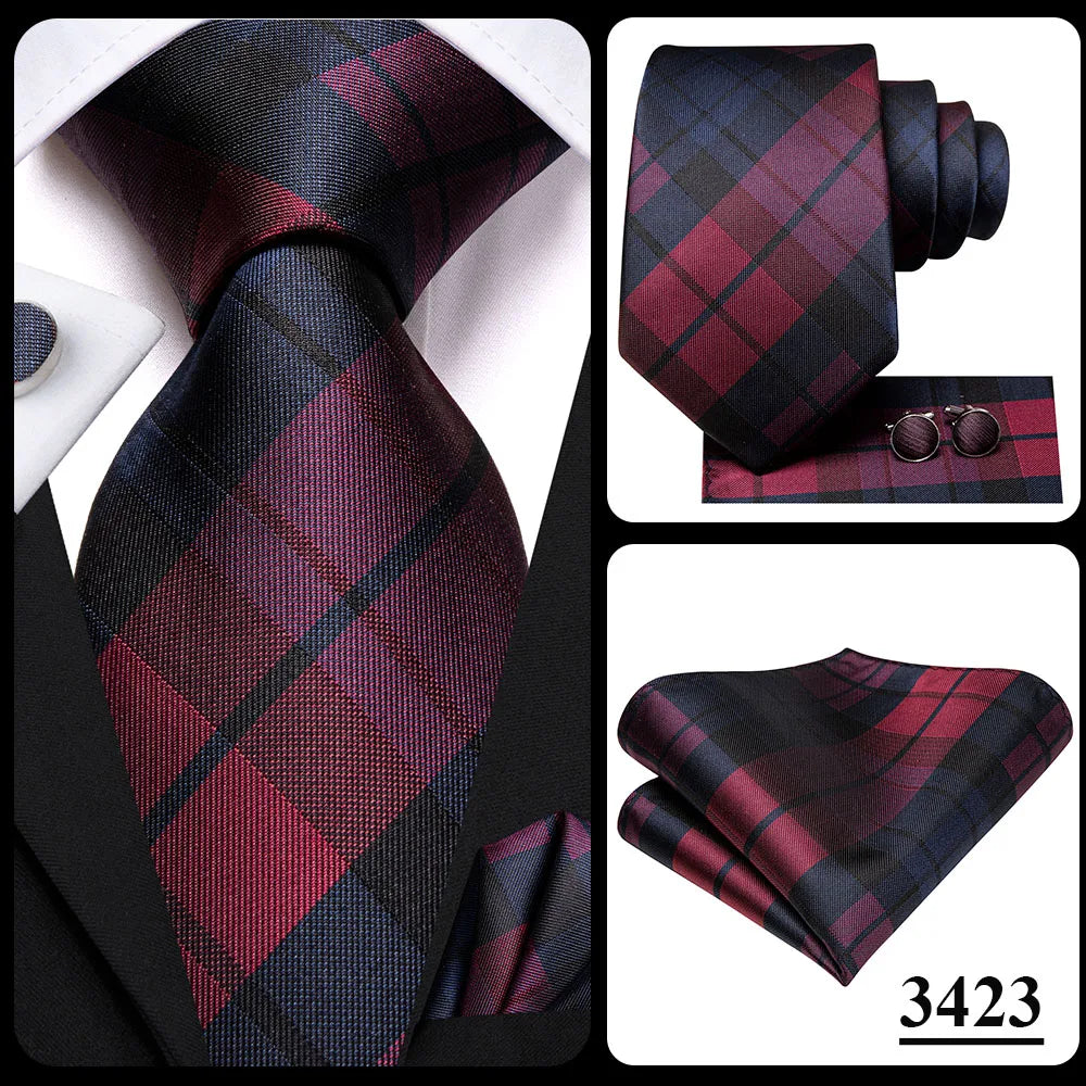 Cravate de mariage en soie à carreaux gris Hi-Tie pour homme, accessoire tendance, idéal pour les affaires et les fêtes, livraison directe