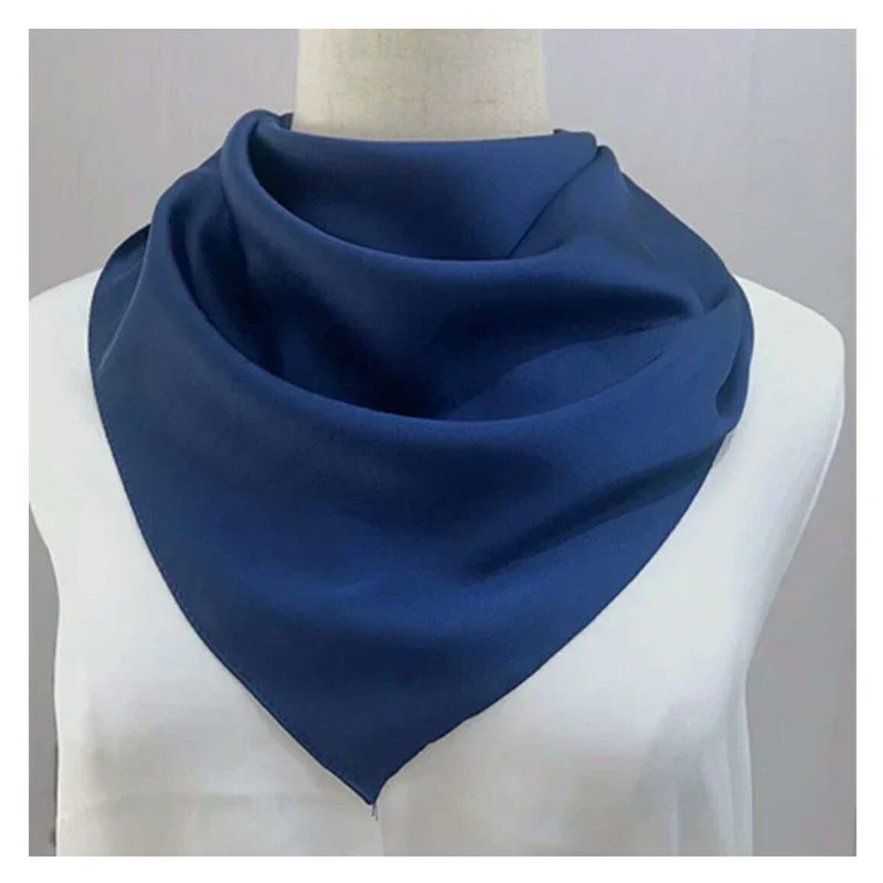 Foulard bandana en satin de soie pour femme, 70 x 70 cm, joli foulard pour le cou, vert, noir et blanc