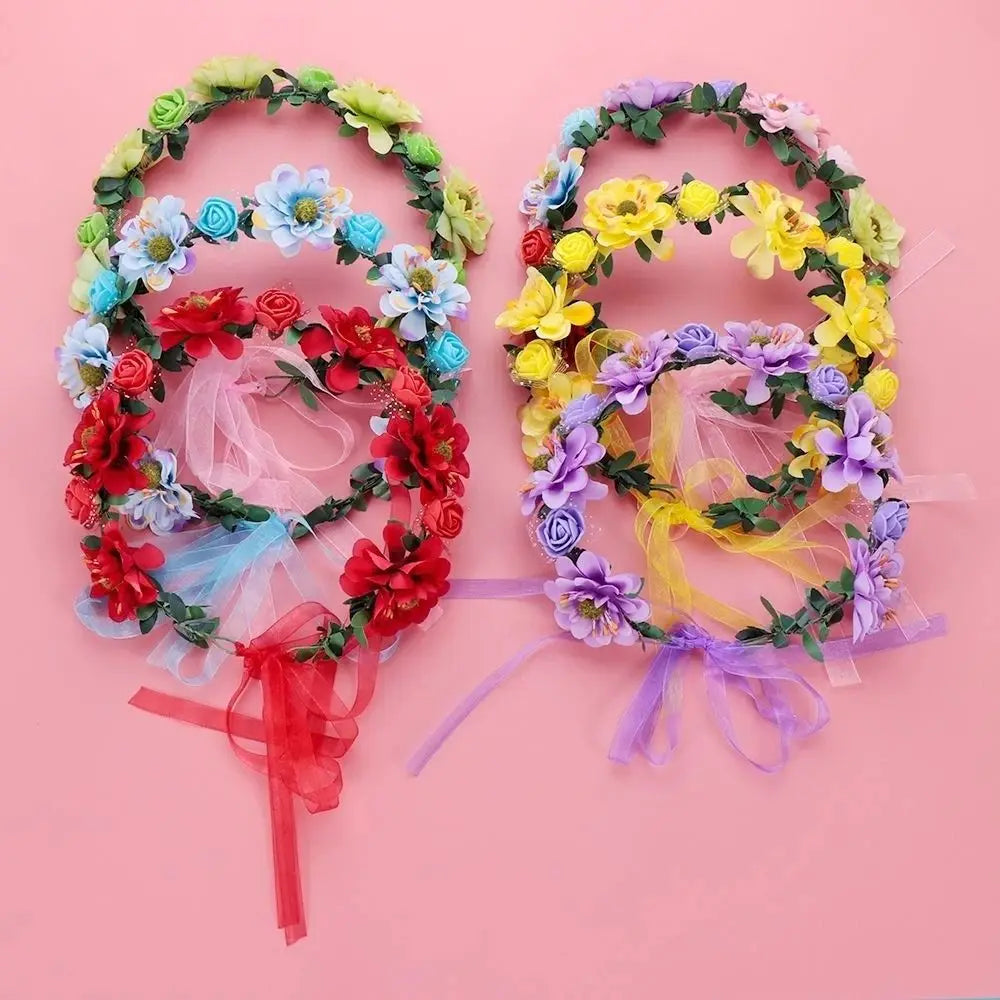 Headband Fashion Headdress New Hair Hoop Bride Wedding Floral Tiara Headband Women Headwear Flower Crowns Headband Rose Flower