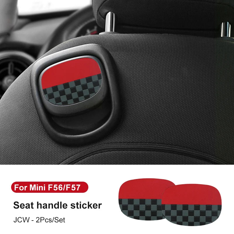 Leather Car Rear Seat Back Handle Decal Cover Protective Sticker For Mini Cooper R56 R55 F56 F57 Interior Decorative Accessories
