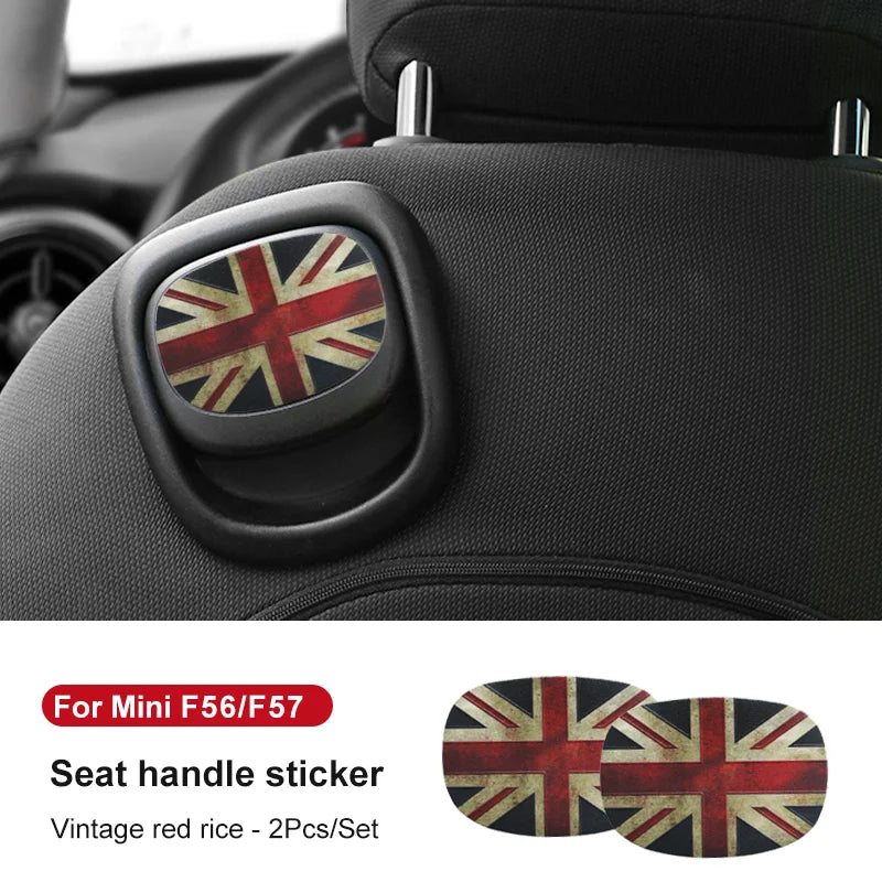Leather Car Rear Seat Back Handle Decal Cover Protective Sticker For Mini Cooper R56 R55 F56 F57 Interior Decorative Accessories