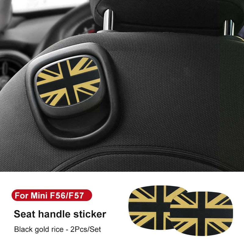 Leather Car Rear Seat Back Handle Decal Cover Protective Sticker For Mini Cooper R56 R55 F56 F57 Interior Decorative Accessories