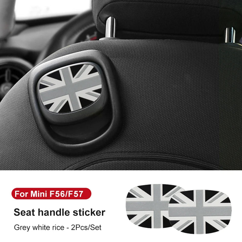 Leather Car Rear Seat Back Handle Decal Cover Protective Sticker For Mini Cooper R56 R55 F56 F57 Interior Decorative Accessories