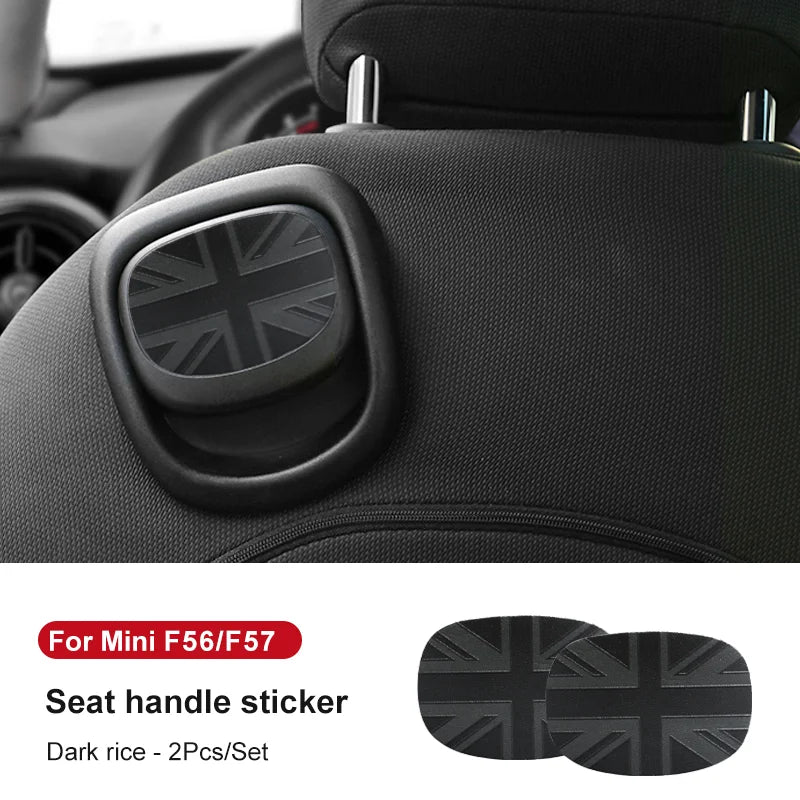 Leather Car Rear Seat Back Handle Decal Cover Protective Sticker For Mini Cooper R56 R55 F56 F57 Interior Decorative Accessories