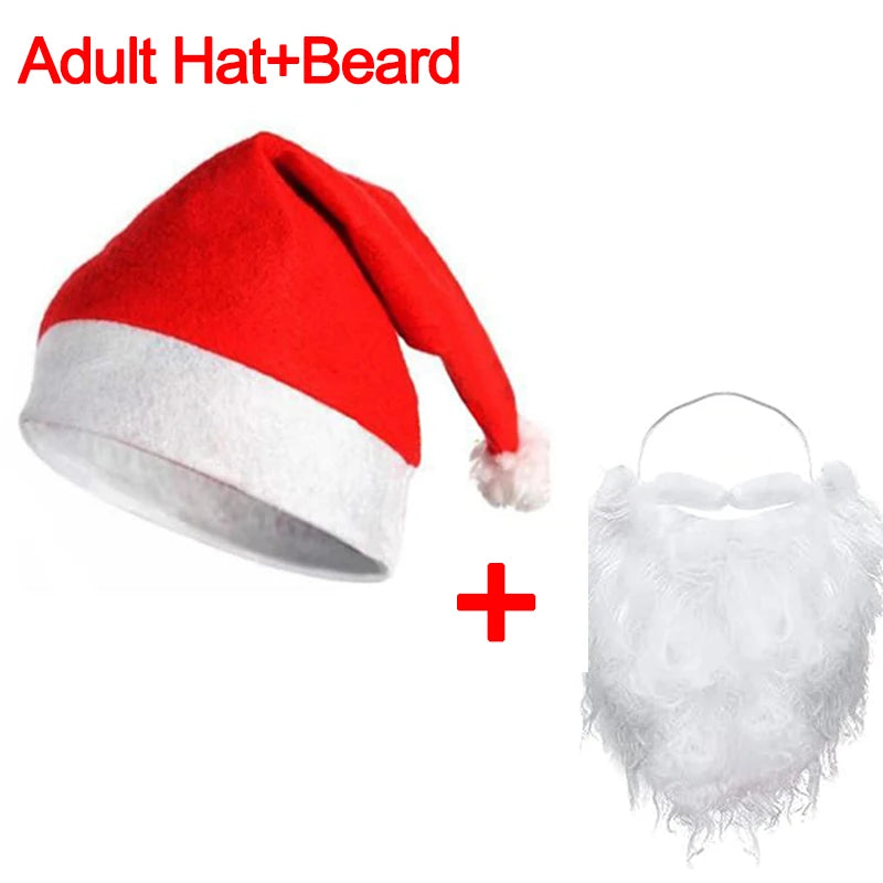 Funny Santa Beard Costume White Beard Christmas Santa Claus Beard Costume Accessories for Boys and Adults Disguise Santa
