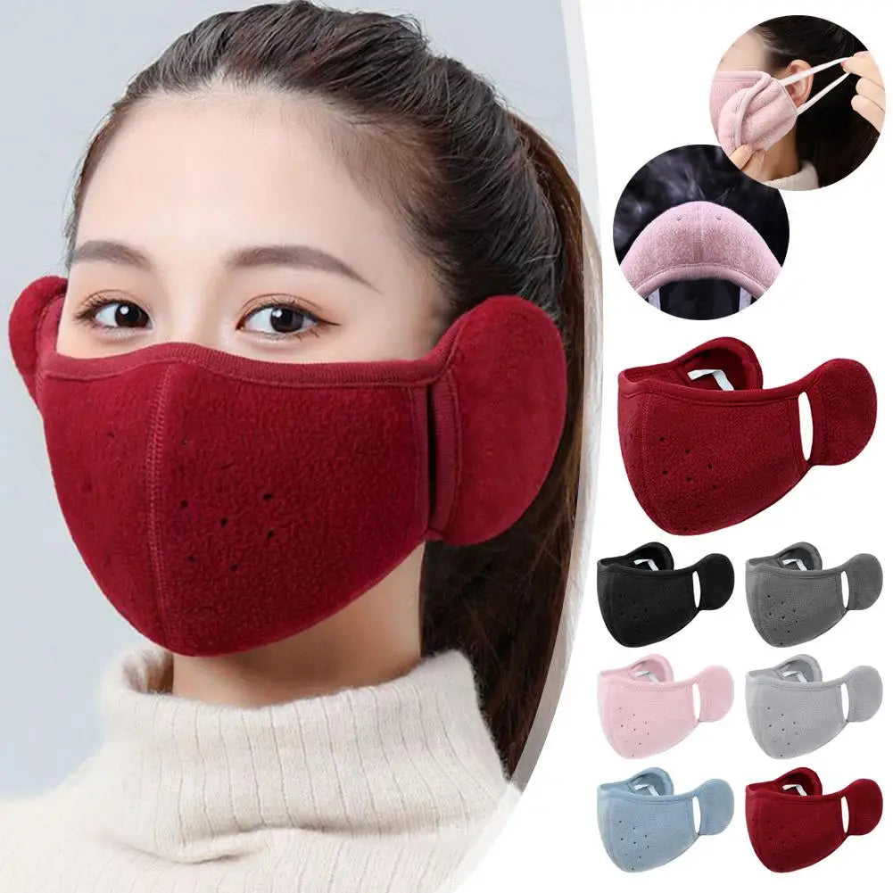 Winter Warm Face Mask With Earmuffs Motorcycle Cycling Ski Mask Women Men Hiking Riding Masks Sports Thermal Headwear Windproof