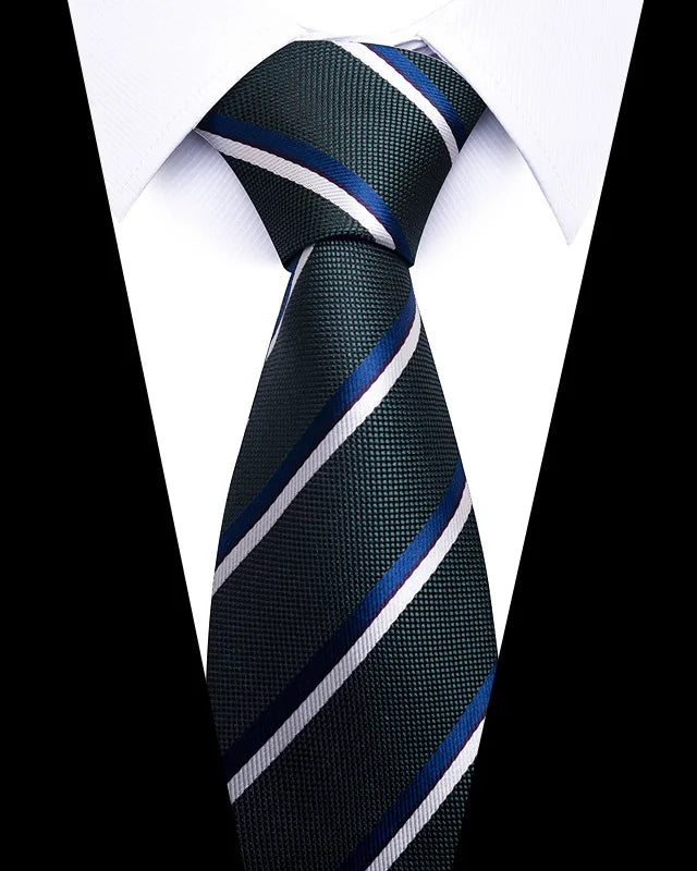 Cravates de mariage de haute qualité pour hommes, style tendance, imprimé à rayures bleues, accessoires de vêtements de bureau quotidiens, cadeau pour homme