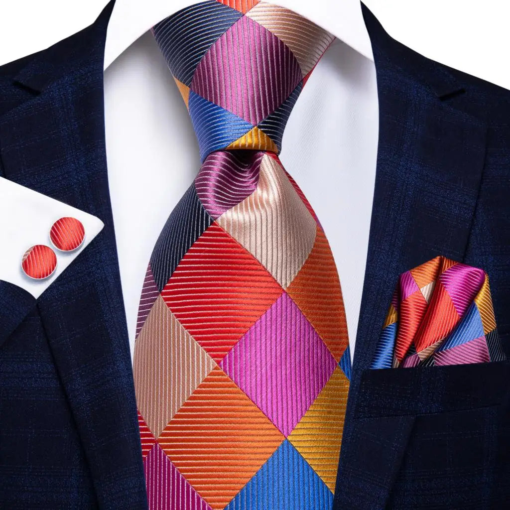 Cravate de mariage en soie à carreaux gris Hi-Tie pour homme, accessoire tendance, idéal pour les affaires et les fêtes, livraison directe