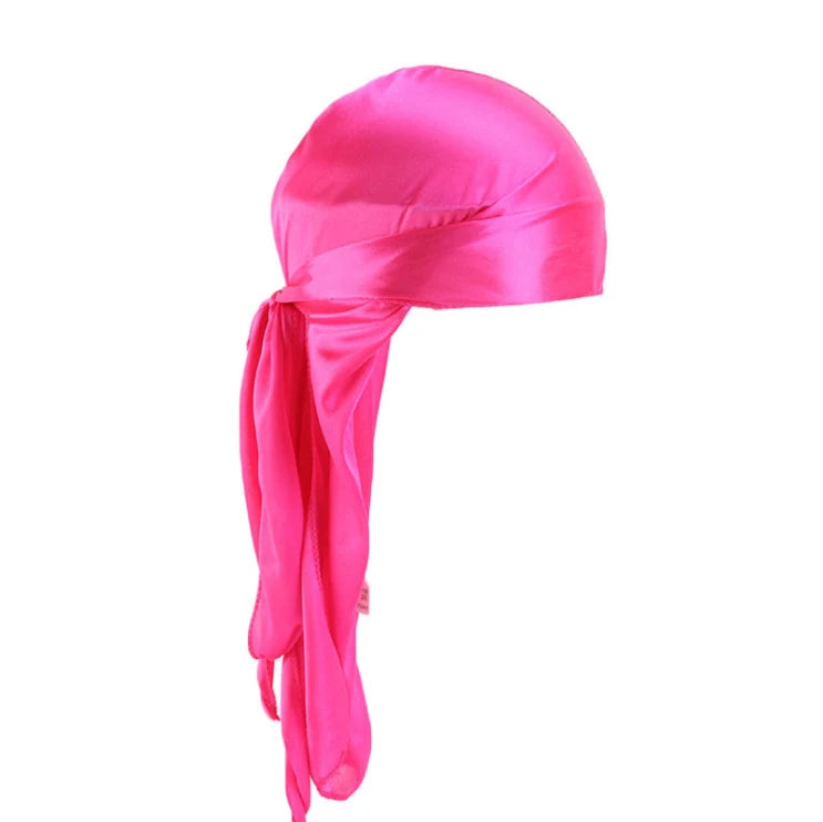 Unisexe Soyeux Longue Queue Durag Pirate Chapeau Turban Mode Couvre-chefs Casquette Bandana Femmes Hommes Chapeaux Casquettes Hijab Accessoires Cheveux 