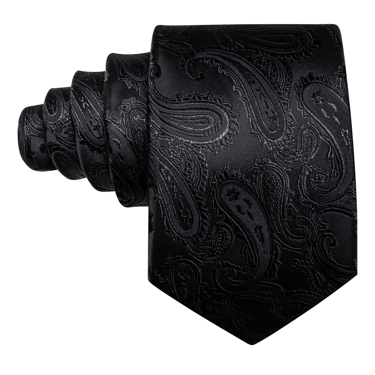 Corbatas de seda negras para hombre, clásicas, lisas, de alta calidad, tejidas, de bolsillo, con gemelos, para fiestas, formales, de diseño Barry.Wang