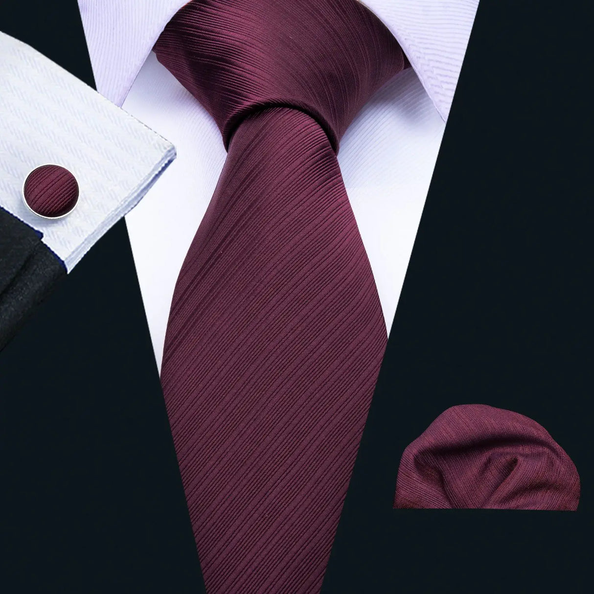 Corbata de boda de seda roja con rayas de tejido jacquard para hombre, juego de corbata, pañuelo y gemelos, Barry.Wang, diseñador de moda FA-5028