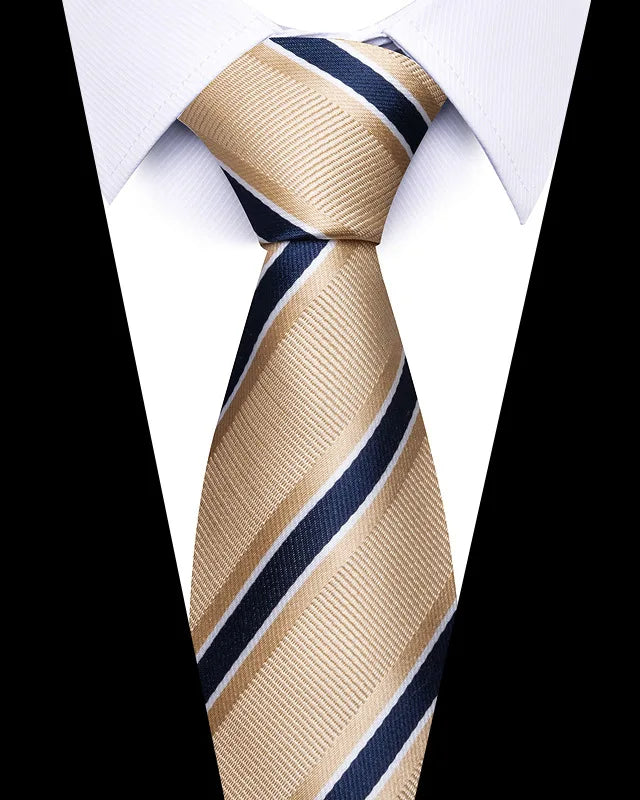 Cravates de mariage de haute qualité pour hommes, style tendance, imprimé à rayures bleues, accessoires de vêtements de bureau quotidiens, cadeau pour homme