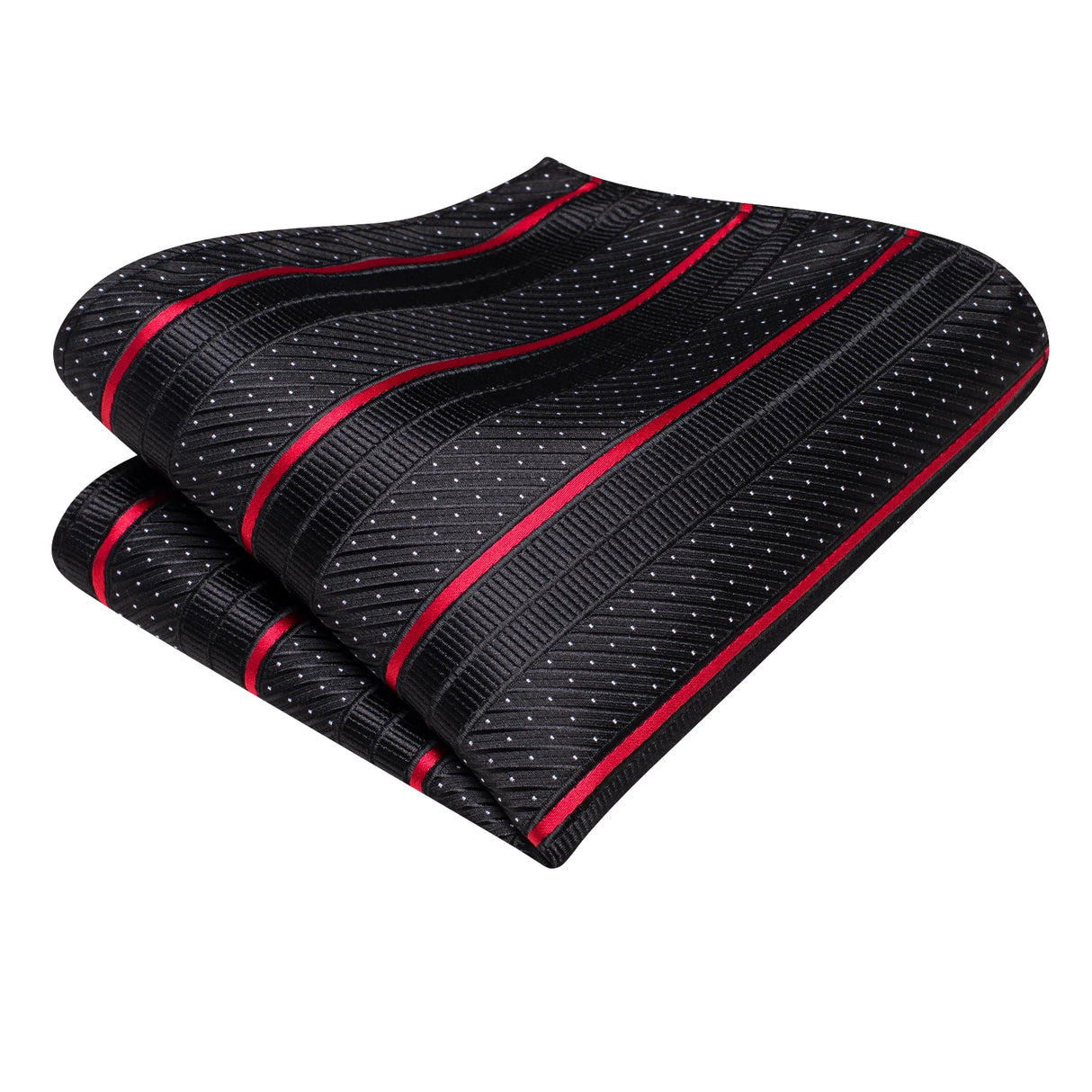 Corbata de boda de seda a rayas negras y rojas para hombre, gemelos de regalo, corbata de moda para negocios y fiestas, envío directo, diseño Hi-Tie